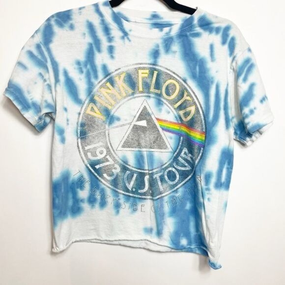 Pink Floyd 1973 U.S. Tour Tie Dye Cropped Graphic Tee Size Small - Picture 2 of 8